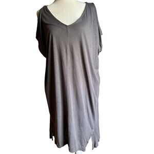 GRAHAM & SPENCER | Split Shoulder V Neck Loose Fit T-Shirt Dress | Small